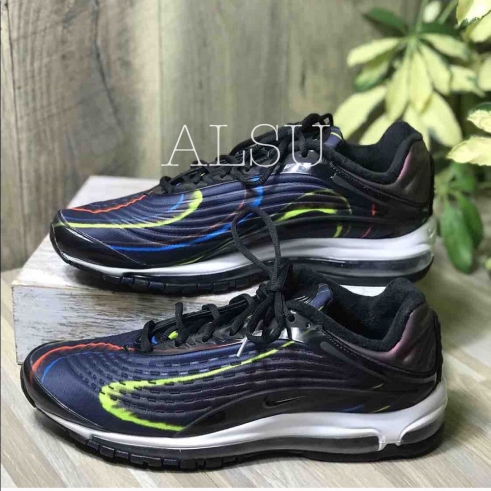 Nike Air Max Deluxe BLACK MIDNIGHT NAVY M AUTHENTI - Picture 1 of 8